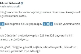 Bakan Özhaseki: Deprem bölgesinde 850 bin bağımsız bölüm yapacağız