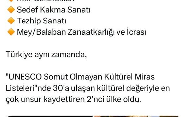 4 kültürel miras daha UNESCO listesinde 1 4 kültürel miras daha UNESCO listesinde