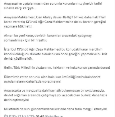 Akşener: İstanbul 13'üncü Ağır Ceza Mahkemesi, gereğini yapmalıdır