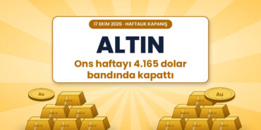 Altın haftayı 4.165 dolar bandında kapattı - 17 Ekim 2026 ons altın haftalık kapanış kapak görseli, altın külçeler
