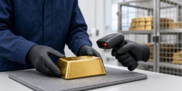 Altın Üç Gündür Geriliyor: Konut Verisi ve Tokenize Altın 10 Değerli metal saklama tesisinde bir görevlinin altın külçeyi el tipi tarayıcıyla kayda alması, temsili görsel