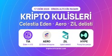 Kripto kulisleri 17 Ekim 2026 kapak: Celestia TIA, Aerodrome AERO, Zilliqa ZIL ve Hyperliquid HYPE logoları