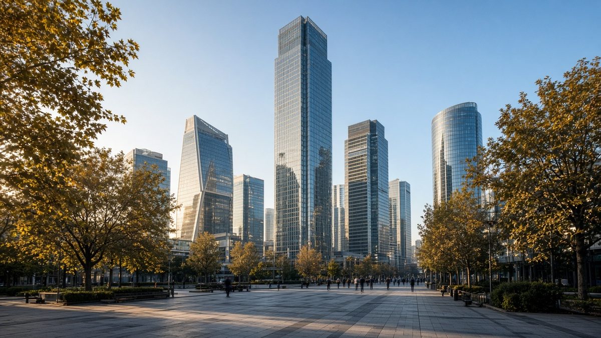 İstanbul’un finans bölgesinde sabah saatlerinde aracı kurum ofislerinin bulunduğu cam cepheli iş kuleleri, SPK’nın aracı kurum kararı için temsili görsel