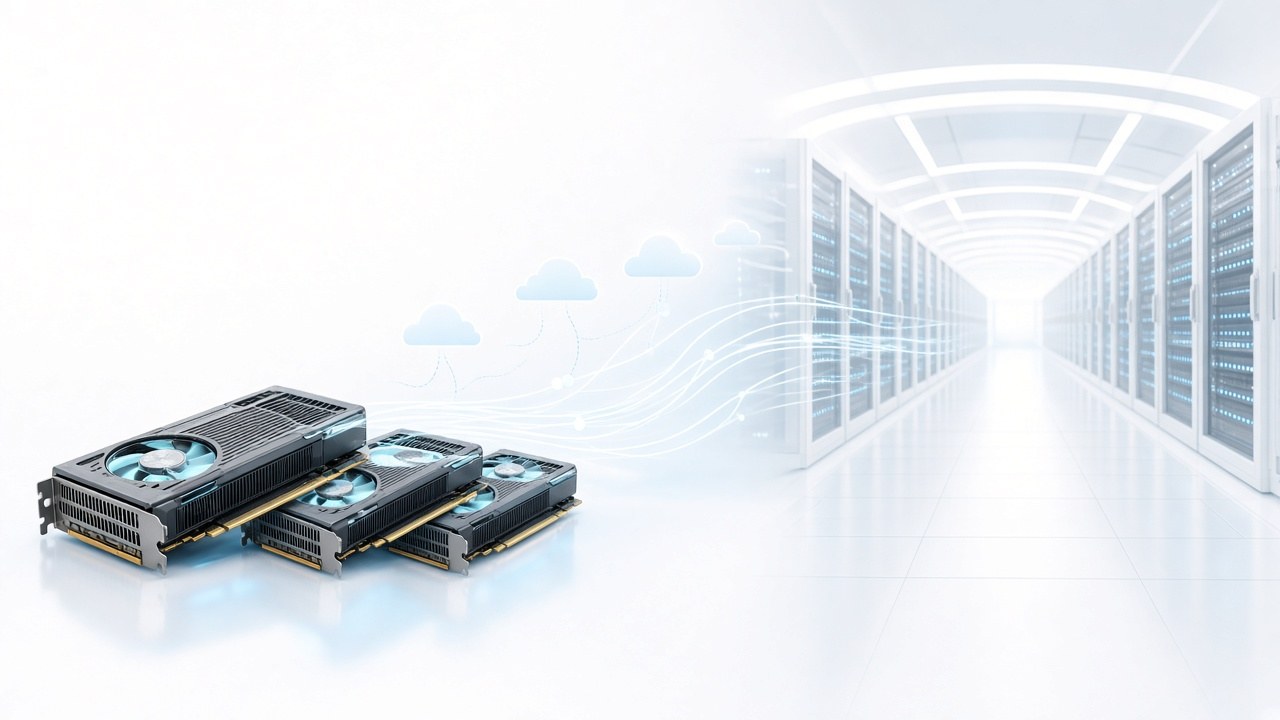 Yapay Zekâ Coinleri Yeniden Hareketli: FET, GRT, TAO ve RENDER'da Neler Oluyor? 4 GPU kartları ve aydınlık bir veri merkezi koridoru