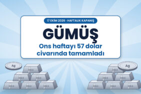 Gümüş Haftayı 57 Dolar Civarında Tamamladı: Petrol ve Fed 7 Gümüş haftayı 57 dolar civarında tamamladı - 17 Ekim 2026 ons gümüş haftalık kapanış kapak görseli, gümüş külçeler