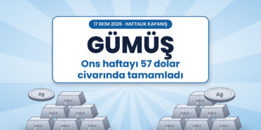 Gümüş Haftayı 57 Dolar Civarında Tamamladı: Petrol ve Fed 7 Gümüş haftayı 57 dolar civarında tamamladı - 17 Ekim 2026 ons gümüş haftalık kapanış kapak görseli, gümüş külçeler
