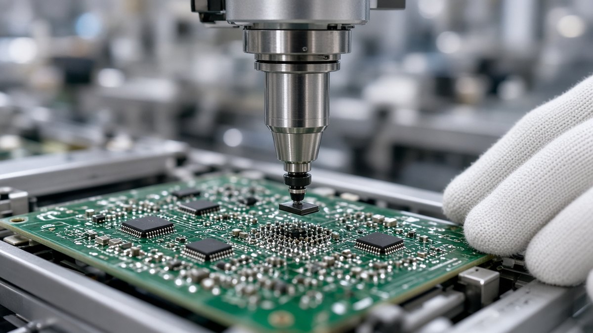 Gümüş Haftaya Yükselişle Başladı: Ons 57,5 Dolar Bandında 2 Elektronik fabrikasında gümüş renkli lehim ve kontaklarla devre kartı montajına yakın çekim, temsili görsel