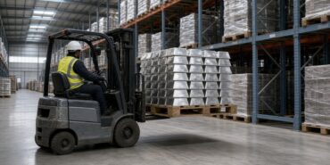 Değerli metal deposunda forkliftle palet üzerinde taşınan gümüş külçeler, temsili görsel
