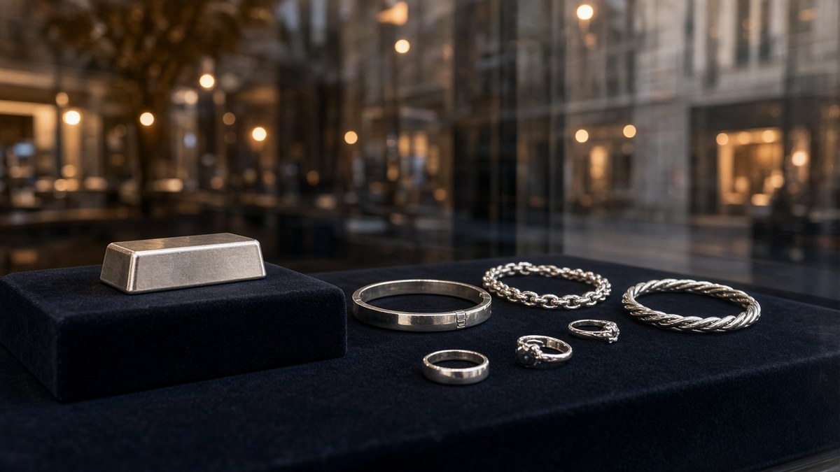 Gümüş 53 Dolara Geriledi, HSBC ile Silver Institute Arz Açığında Ayrışıyor 3 İstanbul'da bir kuyumcu vitrininde sergilenen gümüş külçe ve gümüş takılar; gram gümüş fiyatları, temsili görsel