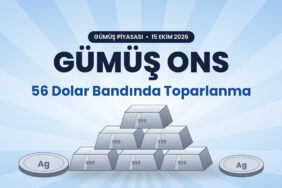 Gümüş Ons 56 Dolar Bandında: CPI Sonrası Toparlanma 30 Gümüş ons 56 dolar bandında toparlanma - 15 Ekim 2026 gümüş piyasası kapak görseli, gümüş külçeler ve sikkeler
