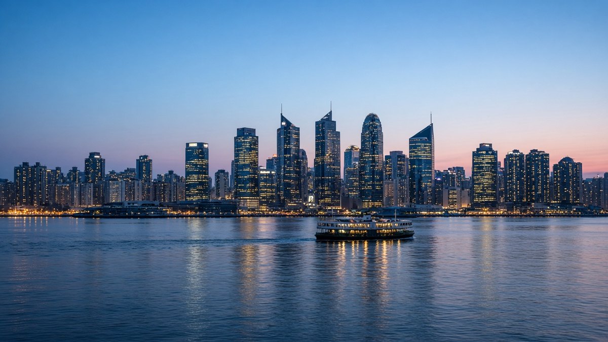 HSBC RedCoin Yayında: PayMe’de HKD Stablecoin Dönemi Başladı 2 Alacakaranlıkta Hong Kong Central finans bölgesi ve Victoria Limanı, HSBC’nin Hong Kong doları stablecoin’i için temsili görsel