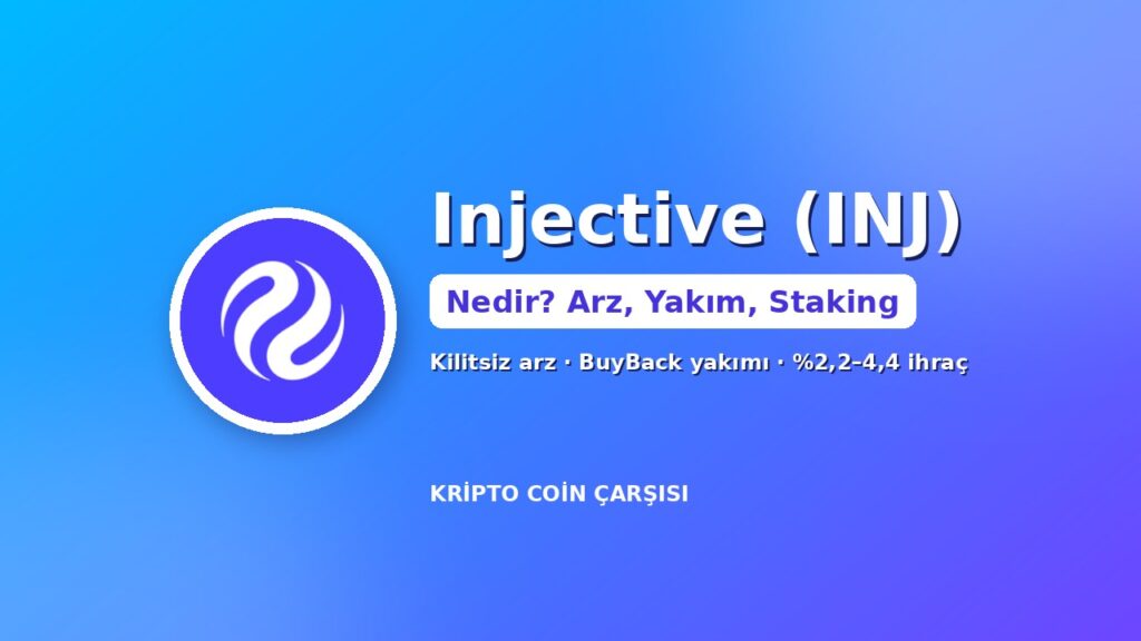 Injective (INJ) nedir kapak: Injective logosu, arz, yakım ve staking