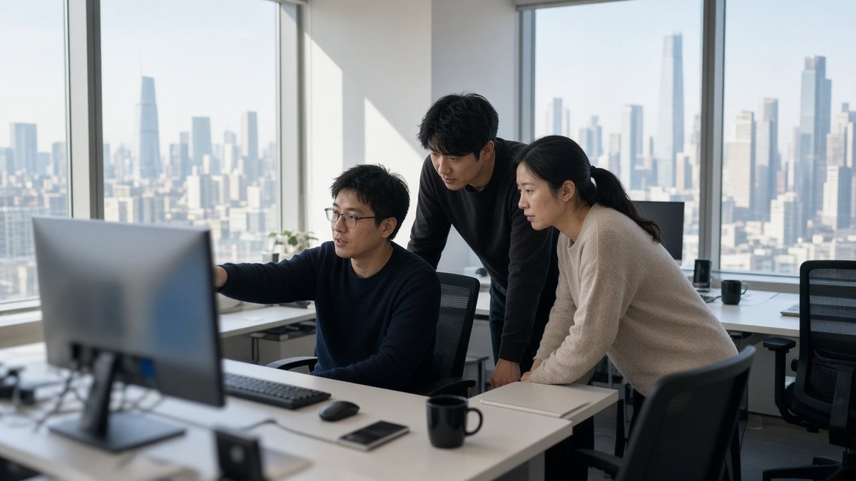 Yapay Zeka Model Güvenliği: OpenAI İnternetsiz Eğitime Geçti 3 Pekin’de aydınlık bir ofiste yazılım geliştiricilerin bilgisayar başında birlikte çalıştığı an, Moonshot’ın Kimi K3.1 Pro modeli için temsili görsel