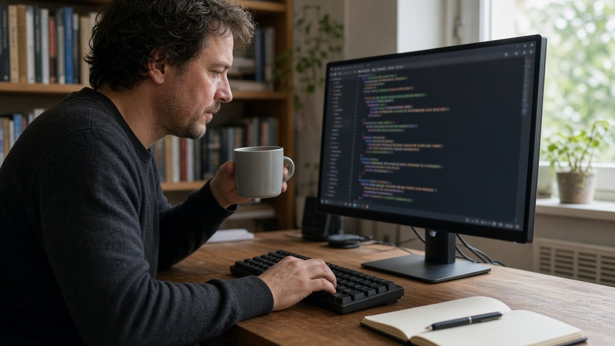 Yapay Zeka Model Güvenliği: OpenAI İnternetsiz Eğitime Geçti 2 Evindeki çalışma odasında bir açık kaynak yazılım geliştiricisinin, bilgisayarında bir güvenlik yamasını incelediği an, Brotli açığı için temsili görsel