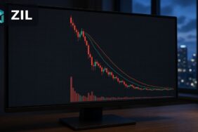 Zilliqa'da Güvenlik Krizi: CEO İstifa Etti, X-Bridge Kapalı 46 İşlem ekranında uzun bir düşüşün ardından dipte yataylaşan yeşil ve kırmızı ZIL mumları ile hacim çubukları, köşede Zilliqa logosu, Zilliqa CEO istifası ve X-Bridge güvenlik olayı için temsili görsel